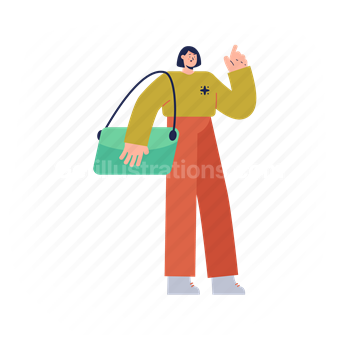 woman, bag, handbag, purse